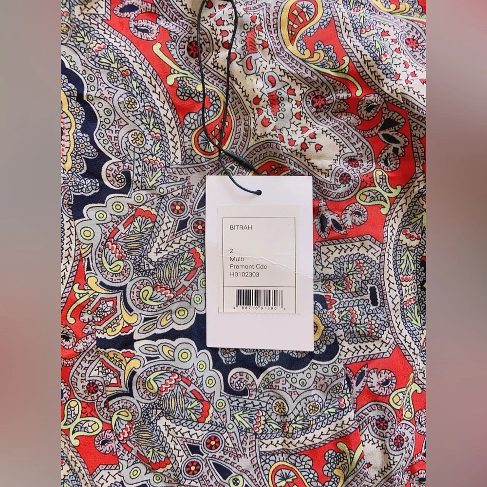 NWT Theory Bitrah Premont Paisley-Print Silk Maxi Skirt
